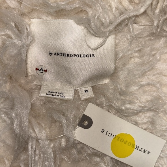 Anthropologie Sleeveless Floral Embroidered Beaded Faux Fur Vest - Picture 2 of 8